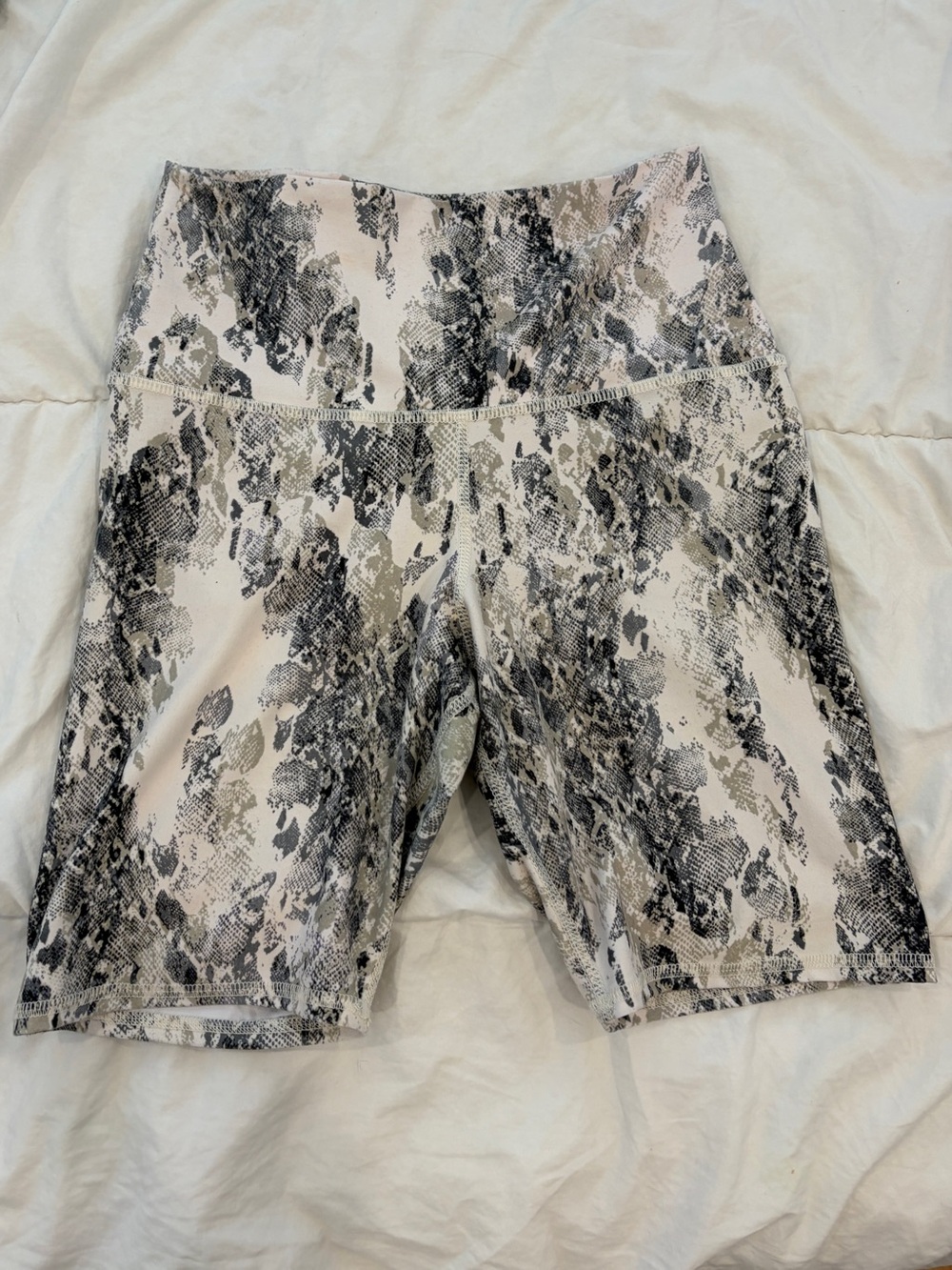 EVOLUTION And CREATION gray and black snakeskin athletic shorts